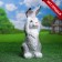 Garden Figure "The Hare Eared" 18x18x42cm Gray