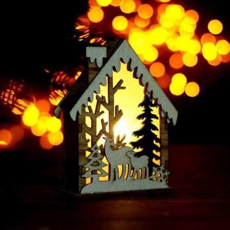 Light decor desktop "houses" 12.5 cm, mix-1