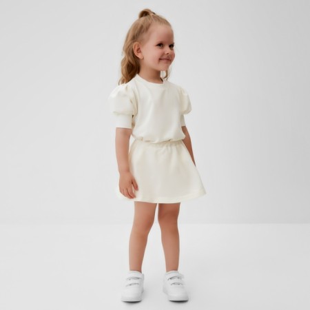 Set for a girl (sweatshirt and skirt) minku, milk color, height 110 cm-11