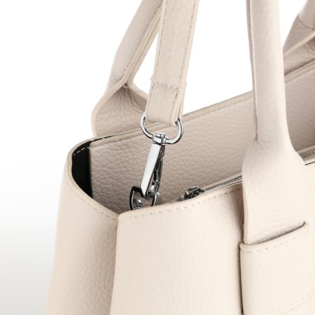 Women's bag with lightning, textura, average size, white color-6