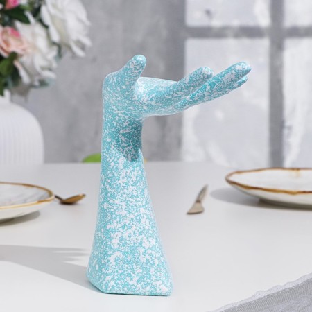 Stand for the rings "hand", blue, 17x7.8x10.4 cm-2