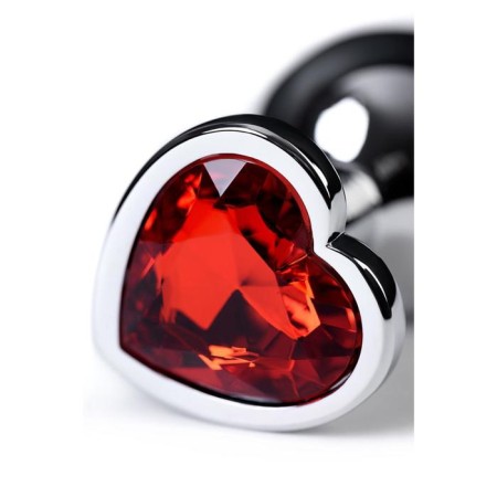 Anal plug with the Toyfa Metal rhinestone, silver, ruby, 7 cm, d = 2.7 cm-6