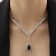 Set 2 objects: earrings, necklace "elite" drops of triangle, black and white color in silver
