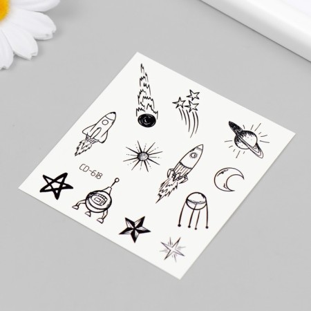 Black body tattoo "in space" 8x7.5 cm-1