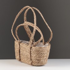 A set of baskets of 2 pcs, 35x18xh20/HH44; 31x15xh11/hh39 cm, brown, rogoz
