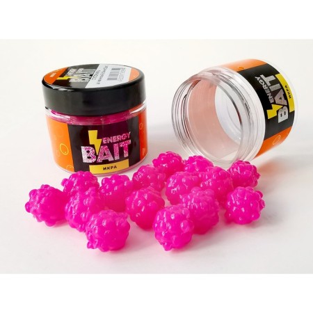 Artificial nozzle Energy Bait "Caviar Caviar", 15 pcs, raspberry color