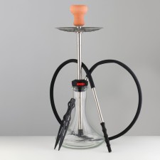 Supreme 48 cm hookah, stainless steel, transparent flask