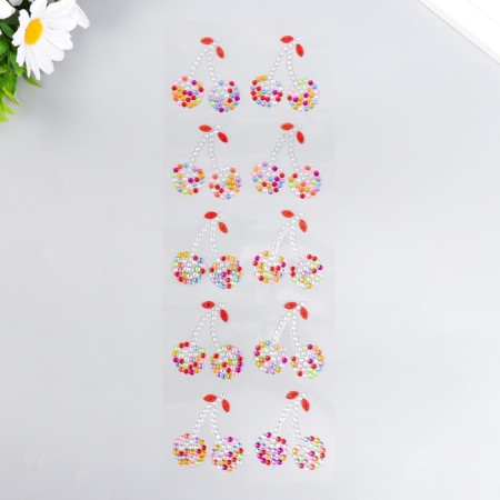 Sticker of rhinestones "Cherry" MIX 32x10.5 cm-4