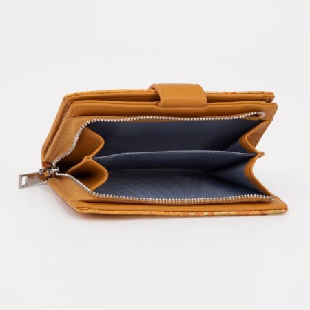 Women's wallet on magnet, yellow color-3