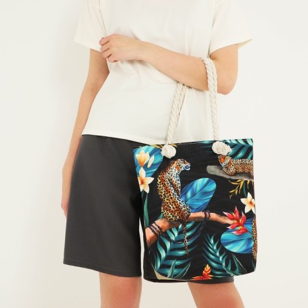 Bag Women's beach on lightning, black color-12