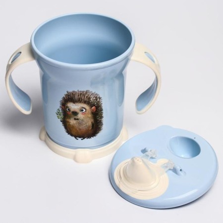 Pilot nursery with soft nose, 270 ml., With handles, color light blue, MIX drawing-6