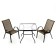 Set of garden furniture: a square table and 2 brown stools, load up to 120 kg
