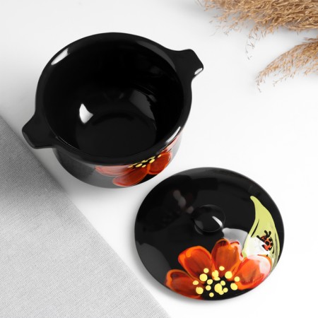 Broth with a cover "Pskovskaya" 0.5l / 11.5x13cm, ladybug-3