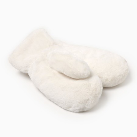 Women's mittens minku, white color, 26 cm-1