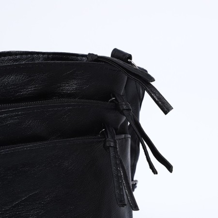 Bag Cross-Bodi with a zipper, black color-4