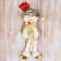 Soft suspension "Snowman in a suit with a pattern of geometry, long legs" 8x25 cm, gold