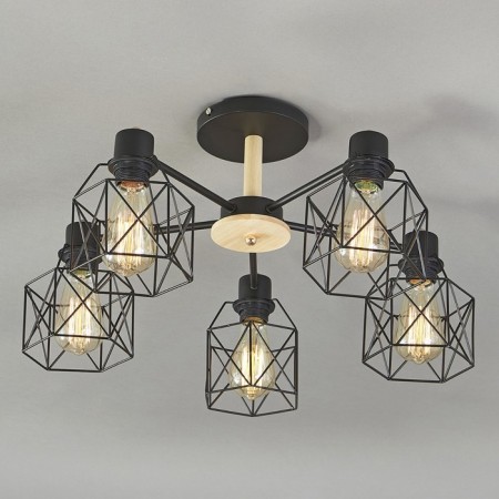 Ceiling light ESCADA, 508/5PL. 5x60W, E27, 600x600x275 mm, black color-2