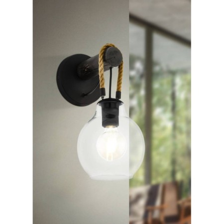 Bra Roding, 1x40W, E27, steel, wood, glass, black, brown, transparent-1