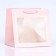 Gift package, craft, with a window, "pink", 25 x 25 x 25 cm