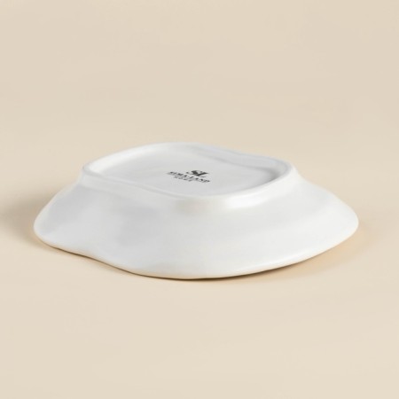 SL Home plate "Autumn Breeze", 16 × 14.5 × 3.3 cm, ceramics, white color-4