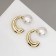Earrings with pearls "exclus" half -rings, color gold