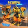 Autobot robot is transformed, with weapons, the color of the orange