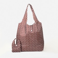 Permanent bag on the button, folding, brown color