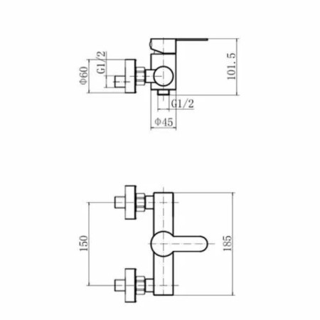 Shower mixer Fashun A52001, one -rod, stainless steel, satin-1