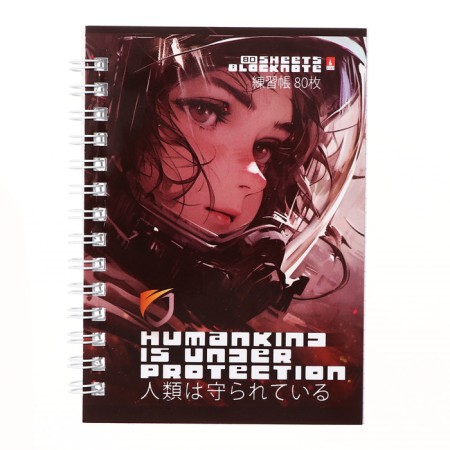 A6 notebook, 80 sheets on the crest, cover of laminated cardboard, mix-10