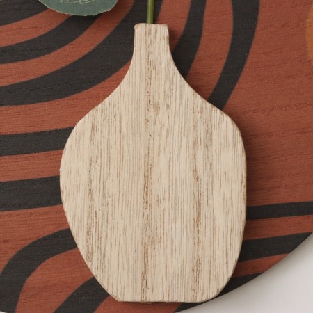 Decorative wood hooks "Abstraction. Rose in a vase" 1.5x19x23.5 cm-2