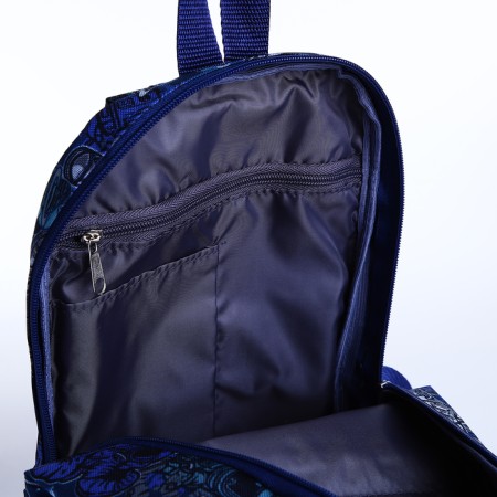 Baby backpack on lightning, 2 external pockets, blue color-3