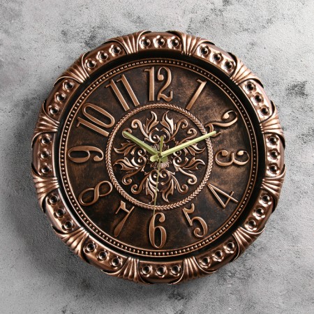 Watching clock, series: interior, "Azarina", discrete move, D-30 cm, mix-3