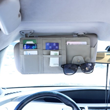 Organizer in the sun visor, 30 × 14.5 cm, gray-4