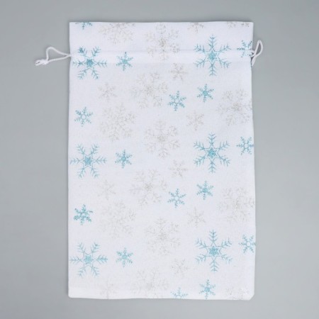 Bag gift canvas "New Year's miracle", snowflakes, 20 x 30 cm +/- 1.5 cm, New Year-4
