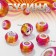 Busina "Lollipop" 1.3 × 0.8 cm, orange-pink color in silver