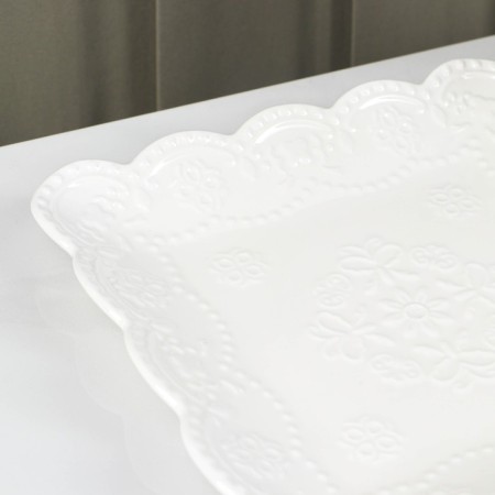 Porcelain Square Daulay "Susan", 20 × 20 cm, white color-2
