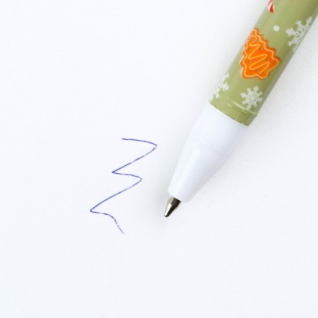 Pen Plastic with a cap “Happy New Year”, blue paste, ball 0.5 mm-3