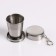 Set 4 in 1: Flaw 9 OZ + spoon + fork + glass 100 ml, in case, brown skin