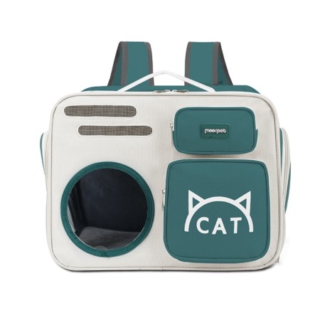 A backpack for carrying cats and dogs, transparent, 40 x 30 x 26 cm, gray-green-1