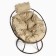 Armchair "Papasan" mini, with beige pillow, 81x68x77cm