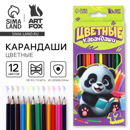 Color pencils, 12 CV trihedral artfox "Panda"
