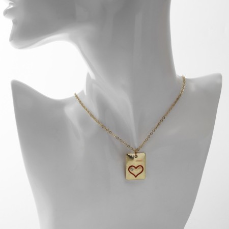 Contour "Heart" Cut, Red color in gold, 40 cm-3