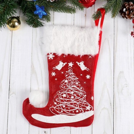A toe for gifts "Magic" Christmas tree, 18x25 cm, white-red-1