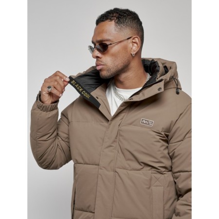 Male winter jacket, size 52, brown color-12