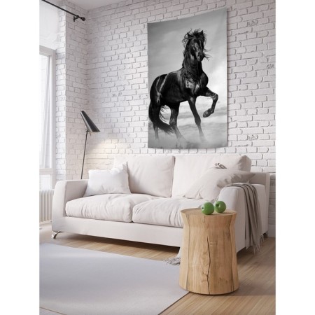 Decorative panel with photo printing "Horse by the Sea", vertical, size 100x150 cm