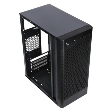 The ACCORD Q03B case is black without PSU MATX 2XUSB3.0 Audio-6