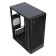 The ACCORD Q03B case is black without PSU MATX 2XUSB3.0 Audio