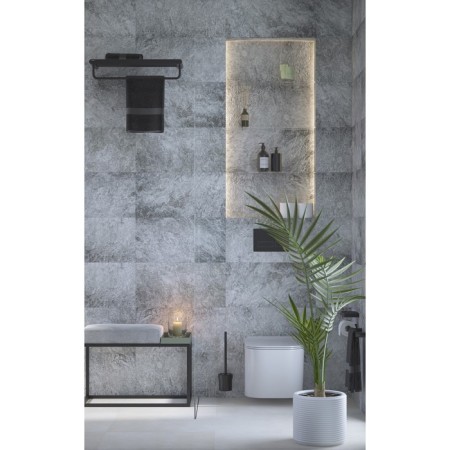 Shelf for towels with a rod 60 cm black artwelle-6