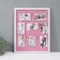 Photo frame Plastic in 8 photos 9x13 cm "Pink" with clothespins, white 50x40x1.2 cm