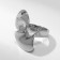 Ring Metal "Trend" Mars, twisted, silver color, size 16
